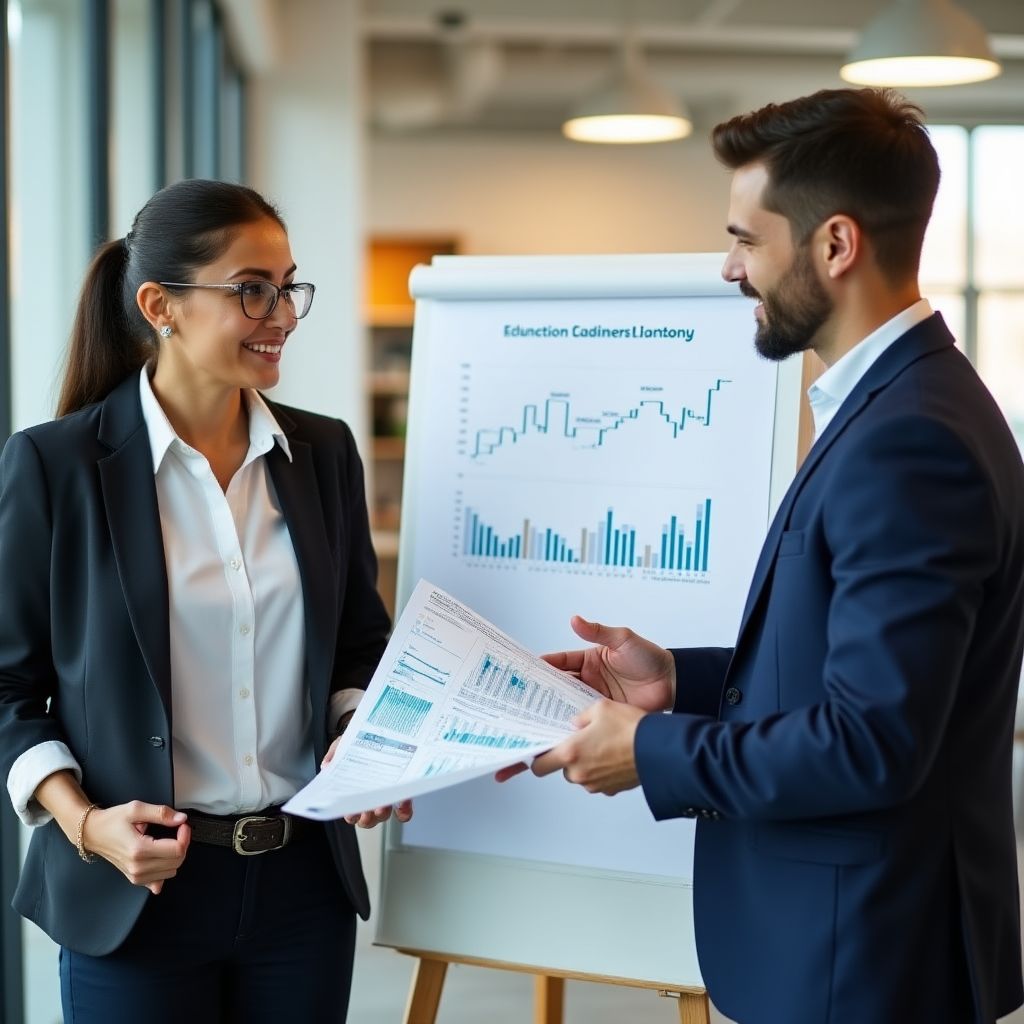 Financieel coach die client adviseert