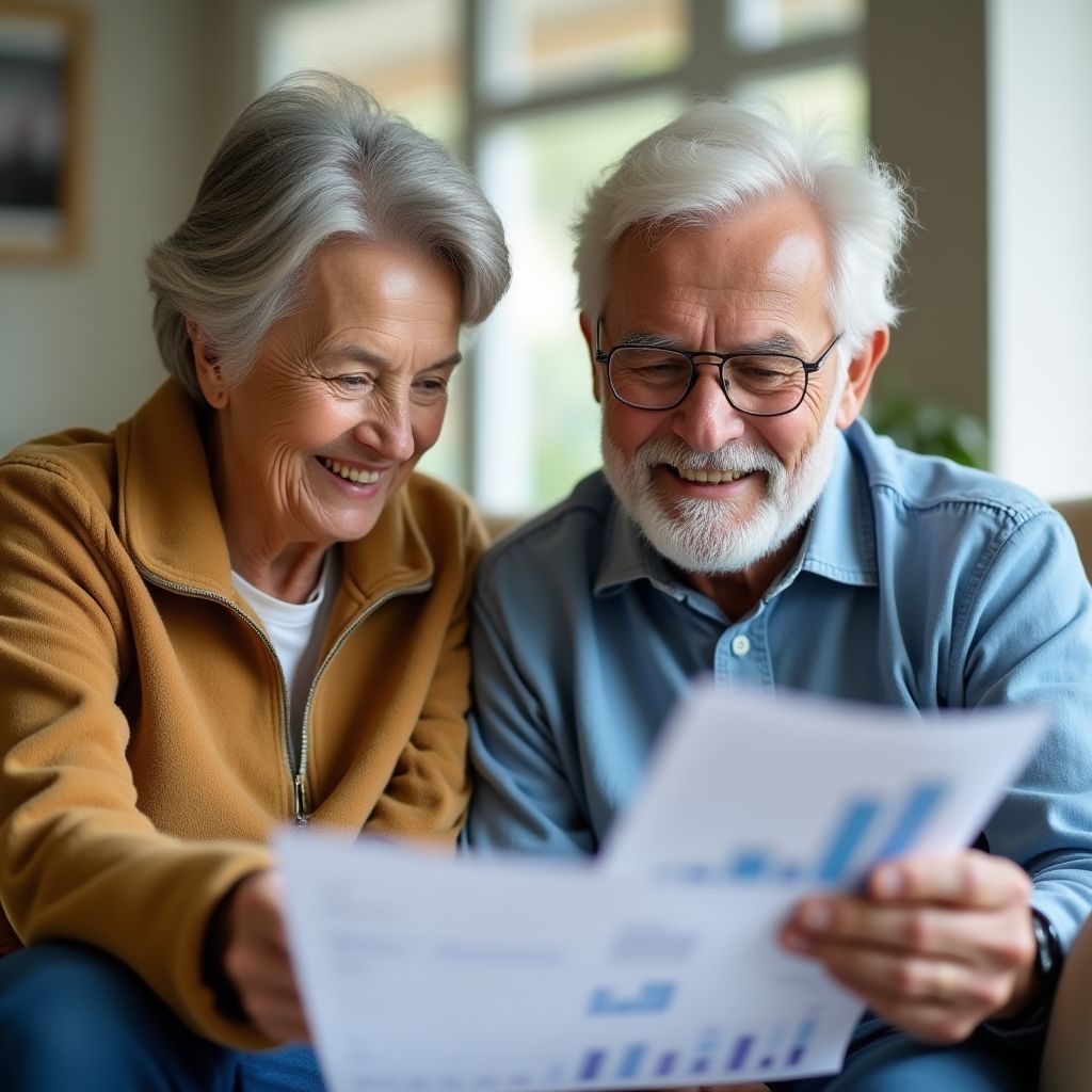 Senior echtpaar met succesvolle pensioenplanning